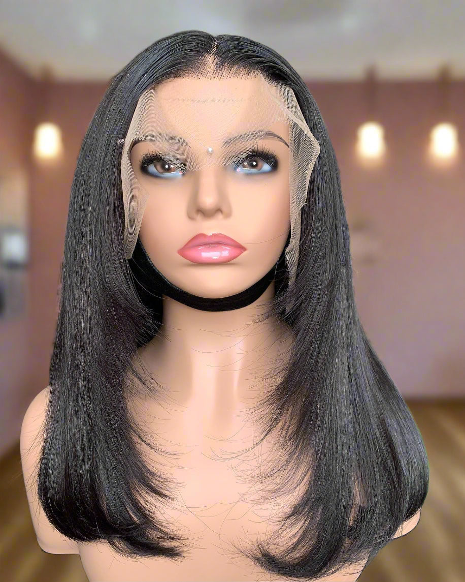 Jet Black Layer Classic Raw Hair Lace Frontal Unit